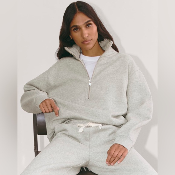 Everlane Luxe Half Zip Sweatshirt Sz. Large - Picture 4 of 8